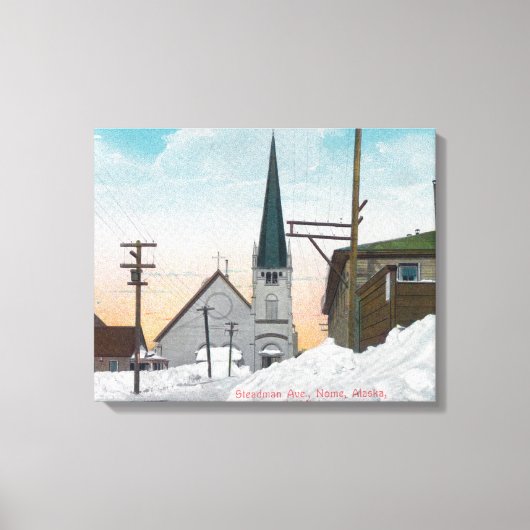 WinterUitzicht van Steadman Avenue, bedekt in snee Canvas Afdruk (Voorkant)