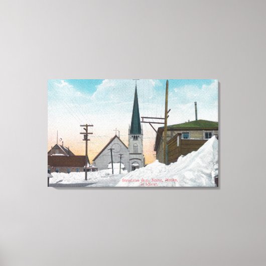 WinterUitzicht van Steadman Avenue, bedekt in snee Canvas Afdruk (Voorkant)