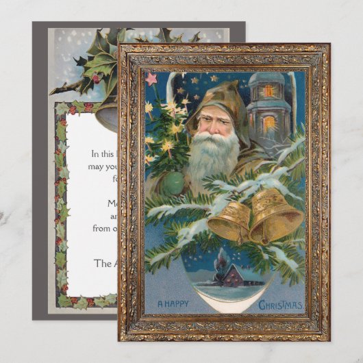  wintervader kerst feestdagenkaart (Voorkant / Achterkant)