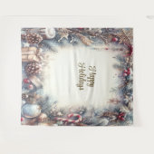 Wintervakantie achtergrond wandkleed (Voorkant (horizontaal))