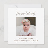 Wintervakantie Baby Geboorteaankondiging Aankondiging (Achterkant)