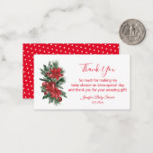 Wintervakantie Bloemen baby shower Dank u Notitiekaartje (Voorkant / Achterkant in situ)