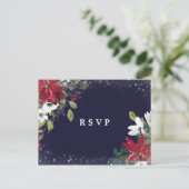 Wintervakantie Bloemen bruiloft RSVP briefkaart (Staand voorkant)