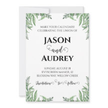 Wintervakantie bruiloft Bewaar de datum uitnodigin