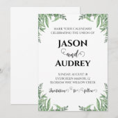 Wintervakantie bruiloft Bewaar de datum uitnodigin Kaart (Voorkant / Achterkant)