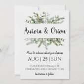 Wintervakantie bruiloft Bewaar de datum uitnodigin Kaart (Voorkant)