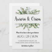 Wintervakantie bruiloft Bewaar de datum uitnodigin Kaart (Voorkant / Achterkant)