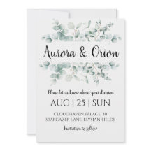 Wintervakantie bruiloft Bewaar de datum uitnodigin