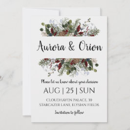 Wintervakantie bruiloft Bewaar de datum uitnodigin Kaart