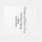 Wintervakantie camping op maat naamdatum toevoegen fleece deken (Voorkant (Horizontaal))