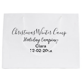 Wintervakantie camping op maat naamdatum toevoegen groot cadeauzakje