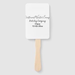 Wintervakantie camping op maat naamdatum toevoegen handwaaier