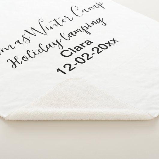 Wintervakantie camping op maat naamdatum toevoegen sherpa deken (3/4)