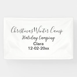 Wintervakantie camping op maat naamdatum toevoegen spandoek
