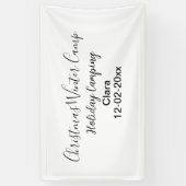 Wintervakantie camping op maat naamdatum toevoegen spandoek (Verticaal)