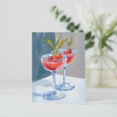 Wintervakantie Cocktails Waterverf Briefkaart (Staand voorkant)