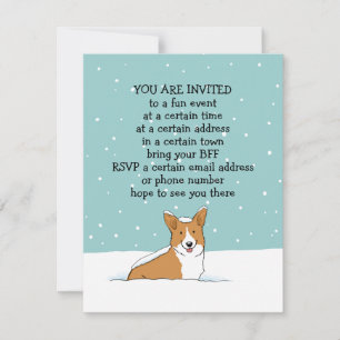 Wintervakantie Corgi Party Aankondigingen