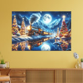 Wintervakantie Express Treinschilderij Canvas Afdruk (Insitu (Woonkamer))