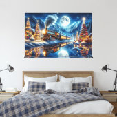 Wintervakantie Express Treinschilderij Canvas Afdruk (Insitu (Slaapkamer))