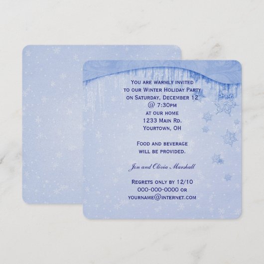 Wintervakantie feest kaart (Voorkant / Achterkant)