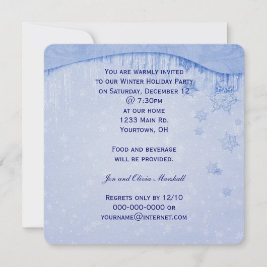 Wintervakantie feest kaart (Voorkant)