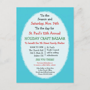 Wintervakantie, Feest, Reünie Aankondiging Briefkaart