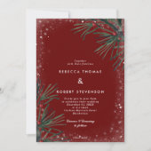 Wintervakantie glitter dennenbes bruiloft kaart (Voorkant)