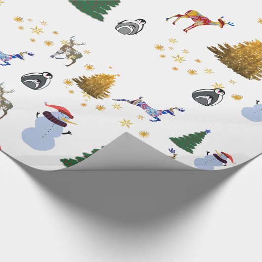 Wintervakantie Glossy Wrapping Paper, 30 in x 6 ft Cadeaupapier (Hoek)