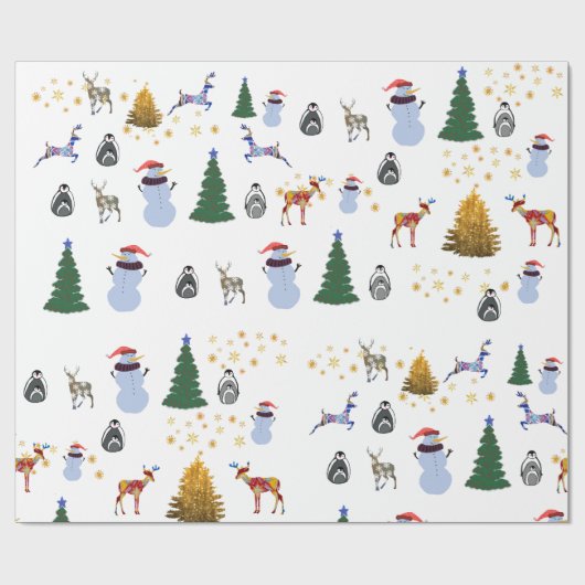 Wintervakantie Glossy Wrapping Paper, 30 in x 6 ft Cadeaupapier (Vlak)