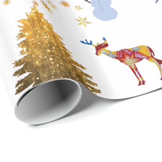 Wintervakantie Glossy Wrapping Paper, 30 in x 6 ft Cadeaupapier (Rol Hoek)