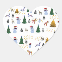 Wintervakantie hart Stickers, glanzend Sticker