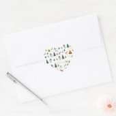 Wintervakantie hart Stickers, glanzend Sticker (Envelop)
