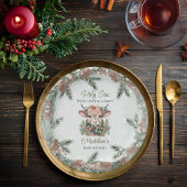 Wintervakantie Highland Holy Koe Baby shower Papieren Bordje