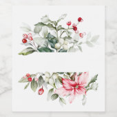 Wintervakantie holly RED BERRY bijkantoren Wijn Etiket (Enkel label)