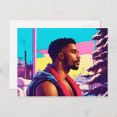 Wintervakantie Hunk 01 Briefkaart (Voorkant / Achterkant)