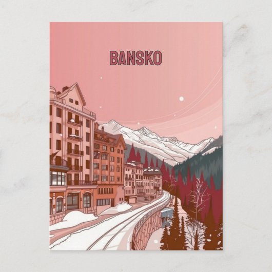 Wintervakantie in Bansko Briefkaart (Voorkant)