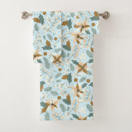 wintervakantie in Poinsettia Bad Handdoek