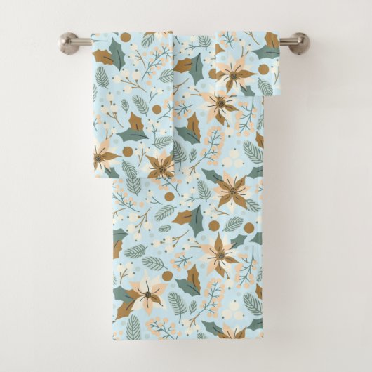 wintervakantie in Poinsettia Bad Handdoek (Insitu)