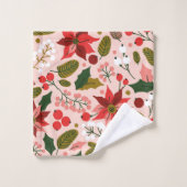 wintervakantie in Poinsettia Bad Handdoek (Wasdoekje)