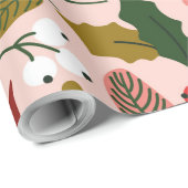 wintervakantie in Poinsettia Cadeaupapier (Rol Hoek)