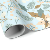 wintervakantie in Poinsettia Cadeaupapier (Rol Hoek)