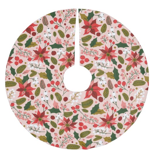 wintervakantie in Poinsettia Kerstboom Rok (Voorkant)