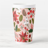 wintervakantie in Poinsettia Latte Mok (Voorkant)