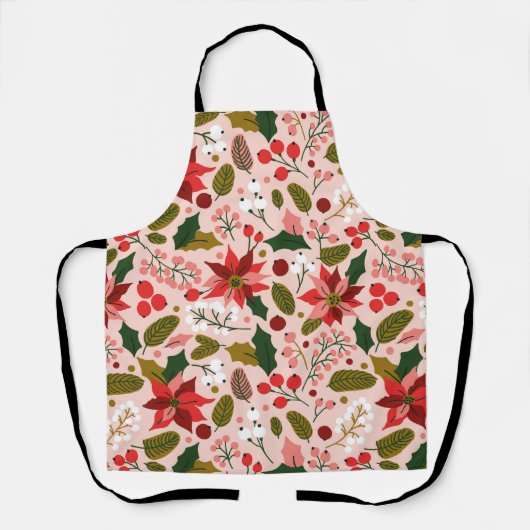 wintervakantie in Poinsettia Schort (Voorkant)