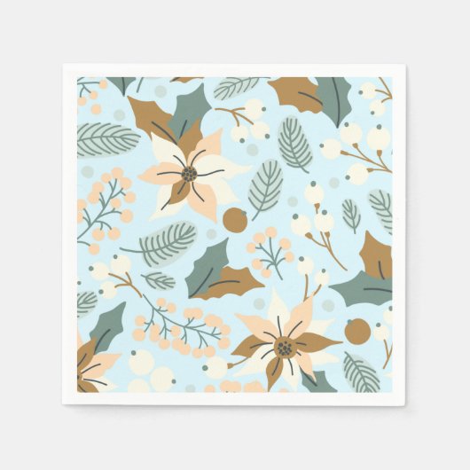 wintervakantie in Poinsettia Servet (Voorkant)