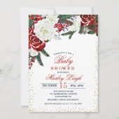 Wintervakantie Kerst Baby shower Uitnodiging (Voorkant)