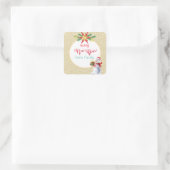 Wintervakantie Kerst & Nieuwjaar Schattigee Sneeuw Vierkante Sticker (Tas)