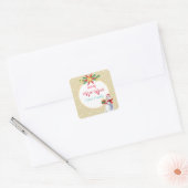 Wintervakantie Kerst & Nieuwjaar Schattigee Sneeuw Vierkante Sticker (Envelop)