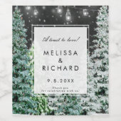 Wintervakantie Kerstmis bruiloft douche fles Wijn Etiket (Enkel label)