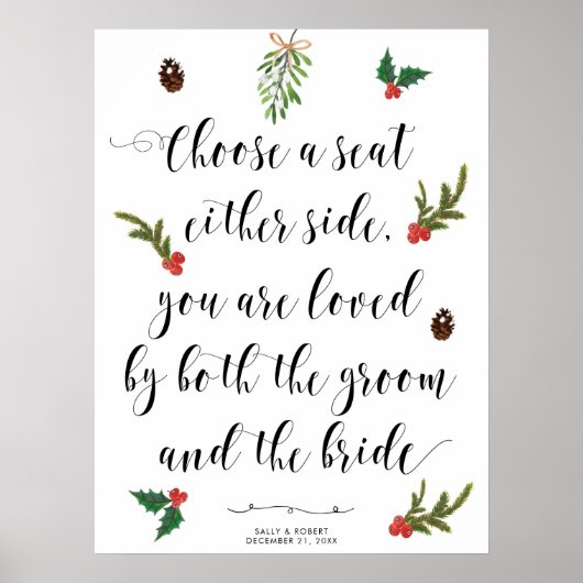 wintervakantie kiezen voor een stoelbord poster (Voorkant)